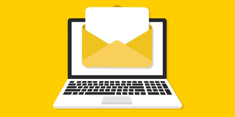 graphic of email on laptop