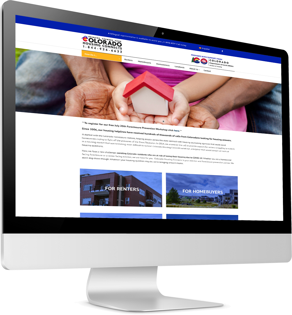 Colorado Housing Connects website on desktop