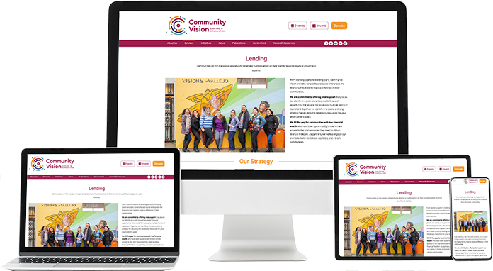 community vision website on responsive screens