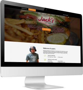 Restaurant website design on desktop