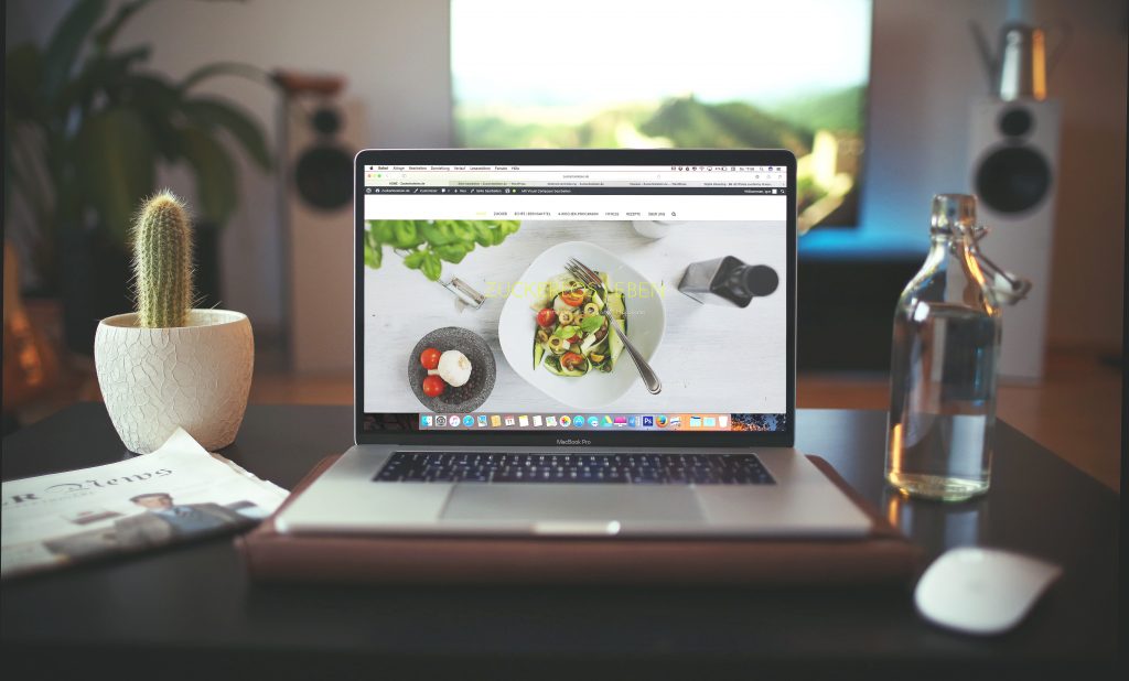 website on laptop
