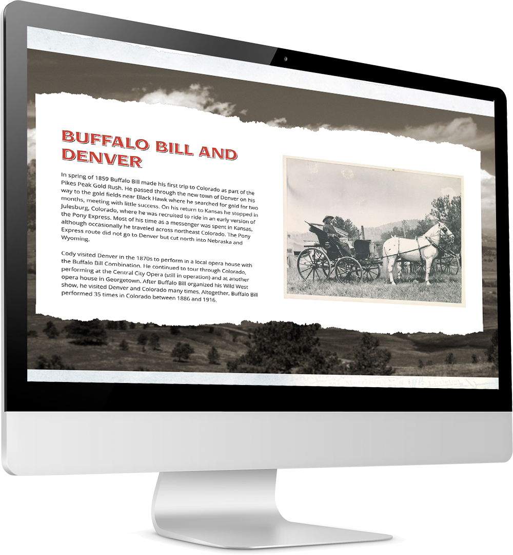 Buffalo Bill Website on desktop
