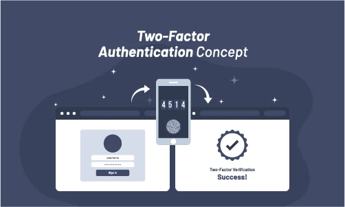 illustration of two-factor authentication concept