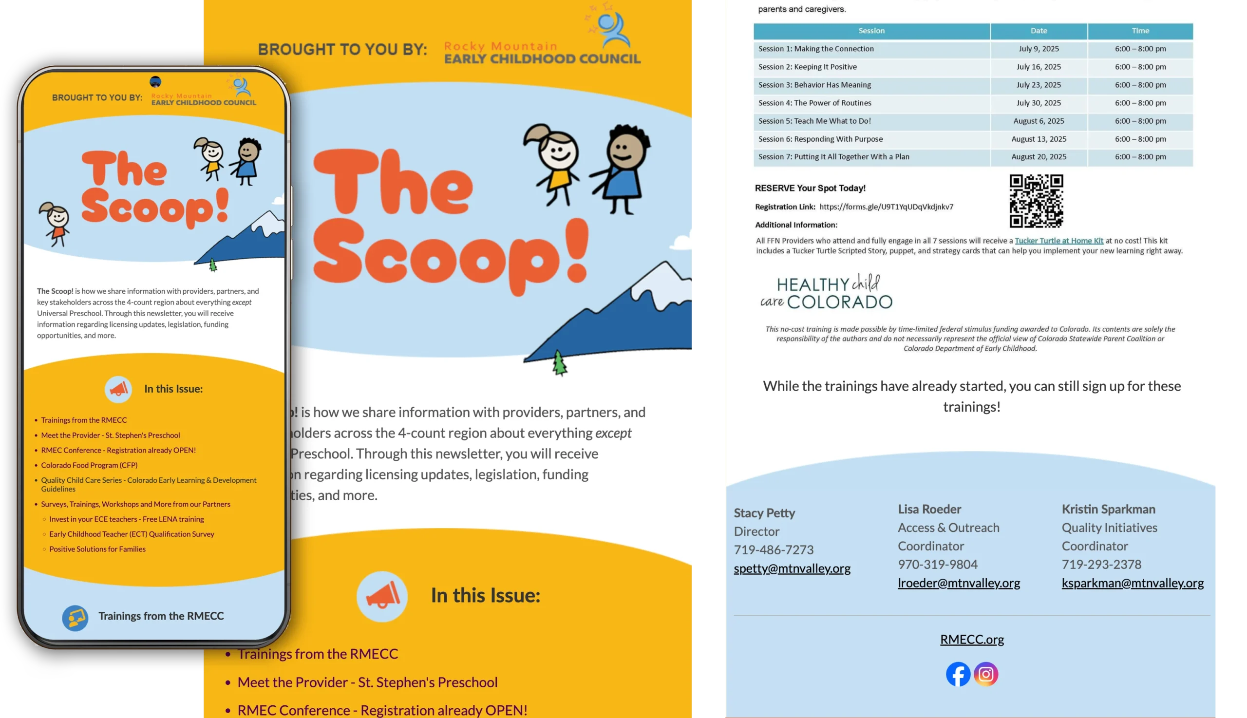 Email newsletter layout on phone